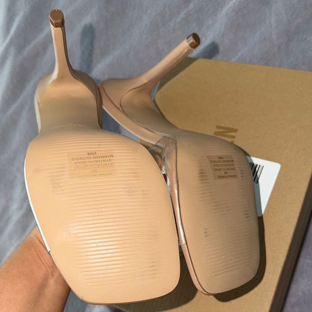 Steve Madden Nude Clear Strap Heels - Picture 4 of 4